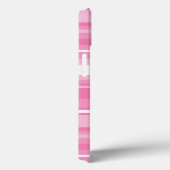 Coques Case-Mate iPhone Coque-coque iphone de bandes rose monogramme (Verso / Droite)