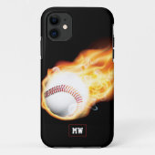 Coques Case-Mate iPhone Coque-coque iphone de baseball monogramme (Dos)