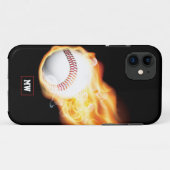 Coques Case-Mate iPhone Coque-coque iphone de baseball monogramme (Dos (Horizontal))