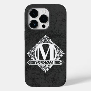Coque Pour iPhone 14 Pro Coque-coque iphone de conception de monogramme d'o