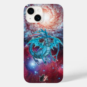 Coque Pour iPhone 14 Coque-coque iphone de dragon cosmique turquoise