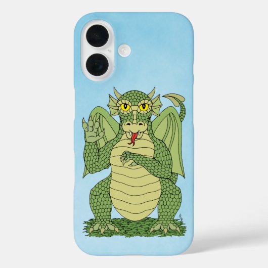 Coques Case-Mate iPhone Coque-coque iphone de dragon vert mignon (Verso)