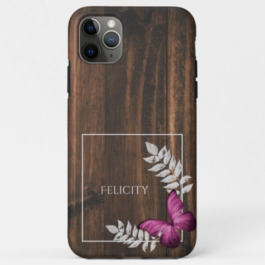 Coques Case-Mate iPhone Coque-coque iphone de papillon rose rustique (Dos)