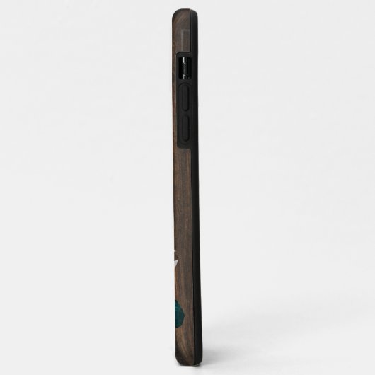 Coques Case-Mate iPhone Coque-coque iphone de papillon Turquoise rustique (Dos/Gauche)