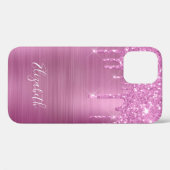 Coques Case-Mate iPhone Coque-coque iphone de Parties scintillant rose (Verso (horizontal))