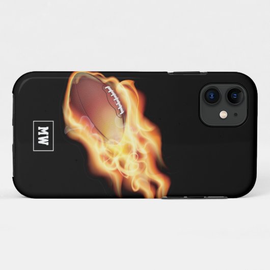 Coques Case-Mate iPhone Coque-coque iphone de rugby monogramme (Dos (Horizontal))