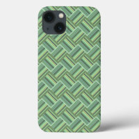 Coque-coque iphone de tissage à rayures vert olive
