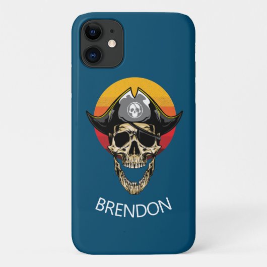 Coques Case-Mate iPhone Coque-coque iphone du crâne du pirate bleu du couc (Dos)