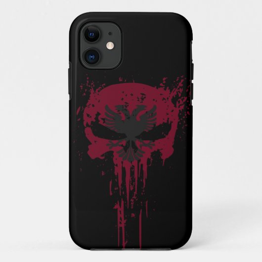 Coques Case-Mate iPhone Coque-coque iphone du crâne Red Grunge (Dos)