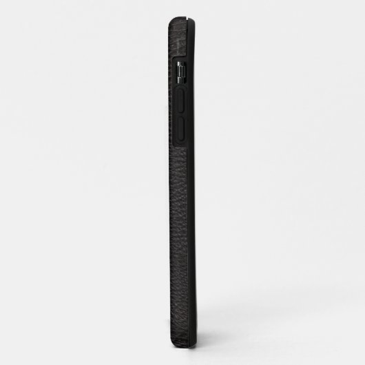 Coques Case-Mate iPhone Coque-coque iphone en cuir noir texturé (Dos/Gauche)