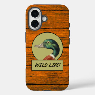 Coques iPhone 16 Coque-coque iphone Mallard Duck Wood