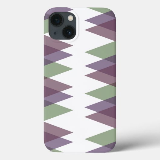 Coques Case-Mate iPhone Coque-coque iphone Mauve et triangles verts (Verso)