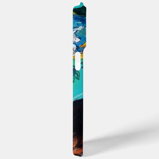 Coques Case-Mate iPhone Coque-M BLEU TURQUOISE AVEC CHAT NOIR (Verso / Droite)
