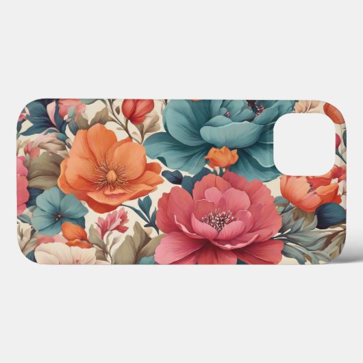 Coques Case-Mate iPhone Coque-Mate, Apple iPhone 13, Florals motif (Verso (horizontal))