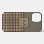 Coques Case-Mate iPhone Coque-Mate S Monogrammé En Maroon, Tan Et Gris (Verso (horizontal))