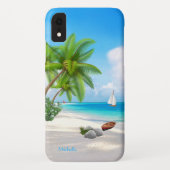 Coques Case-Mate iPhone Coque: Plage des Caraïbes avec nom (Dos)