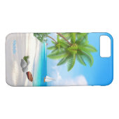 Coques Case-Mate iPhone Coque: Plage tropicale avec nom (Dos (Horizontal))