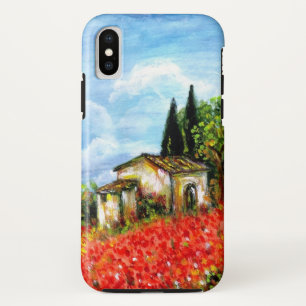 Coque Case-Mate Pour iPhone COQUELICOTS EN TOUSCANIE / Paysage avec champs de