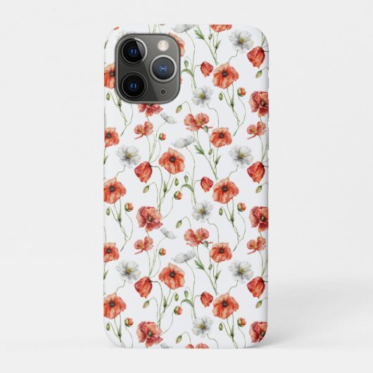 Coques Case-Mate iPhone Coquelicots et fleurs sauvages blanches de prairie (Dos)