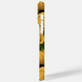 Coques Case-Mate iPhone Coquelicots jaunes sur vert foncé (Verso / Gauche)
