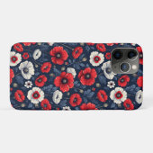 Coques Case-Mate iPhone Coquelicots rouges et blancs vibrants (Dos (Horizontal))