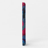 Coques Case-Mate iPhone Coquelicots rouges et fleurs bleues sur bleu (Dos/Gauche)