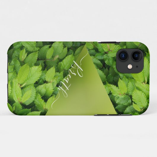 Coques Case-Mate iPhone Coques iphone abstraits de monogramme feuilles ver (Dos (Horizontal))