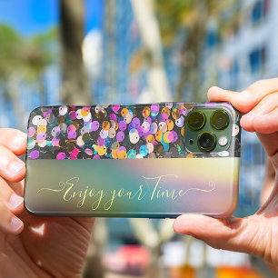 Coques iphone de parties scintillant de paillettes