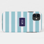 Coques Case-Mate iPhone coques iphone Monogrammes (Aqua/Navy) (Dos (Horizontal))