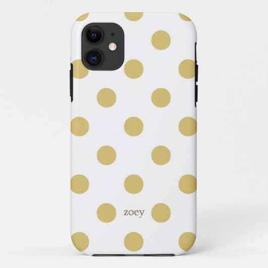 Coques Case-Mate iPhone coques iphone Pois chics (Golden/White) (Dos)
