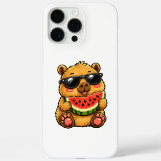 Coques iPhone 16 Pro Max Coquet Capybara Pastèque Été