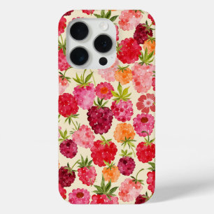 Coque iPhone 15 Pro Coquette à l'aquarelle framboise