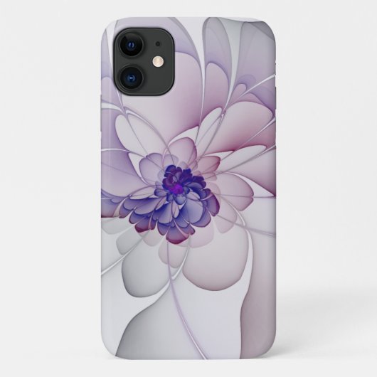 Coques Case-Mate iPhone Coquette Abstraite de fleurs pourpres (Dos)