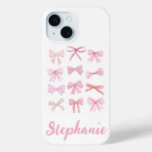 Coque Pour iPhone 15 Coquette Aesthétique Vaches Roses Claires
