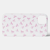 Coques Case-Mate iPhone Coquette Aquarelle rose Bow sur toile texture (Verso (horizontal))