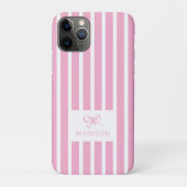 Coques Case-Mate iPhone Coquette Bow rose mignonne Preppy Nom personnalisé (Dos)