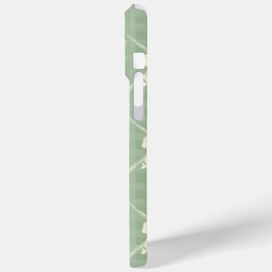 Coques Case-Mate iPhone Coquette Bows Gingham Monogram Cream Sage Green (Verso / Gauche)