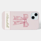 Coques Case-Mate iPhone Coquette esthétique Feminine Rose Bow Personnalisé (Verso (horizontal))