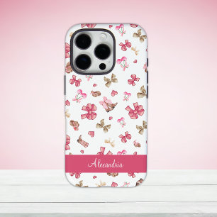 Coques iPhone 16 Pro Coquette fille rose mignonne Personnaliser