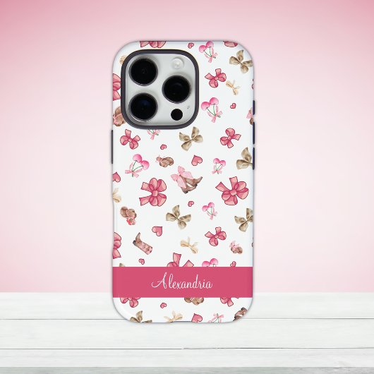 Coques Case-Mate iPhone Coquette fille rose mignonne Personnaliser