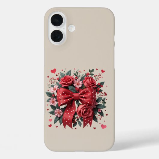 Coques Case-Mate iPhone Coquette florale rouge et rose (Verso)