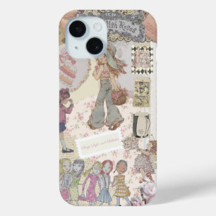 Coque Pour iPhone 15 Coquette Girl Preppy Collage, Dossier téléphonique