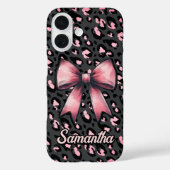 Coques Case-Mate iPhone Coquette Imprimé Léopard Rose Chic Monogramme (Verso)