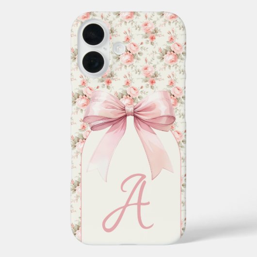 Coques Case-Mate iPhone Coquette Monogram Rose Bow (Verso)