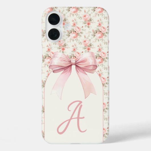 Coques Case-Mate iPhone Coquette Monogram Rose Bow (Verso)