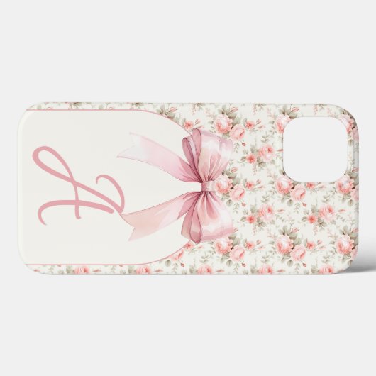 Coques Case-Mate iPhone Coquette Monogram Rose Bow (Verso (horizontal))