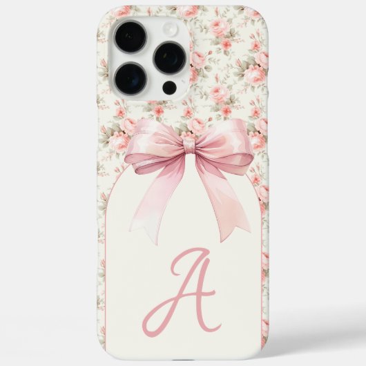 Coques Case-Mate iPhone Coquette Monogram Rose Bow (Verso)