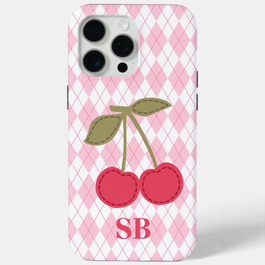 Coques Case-Mate iPhone Coquette Monogramme rose Jacquard rose cerise (Verso)