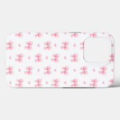 Coques Case-Mate iPhone Coquette Pink Bows Ribbons Motif sans couture (Verso (horizontal))
