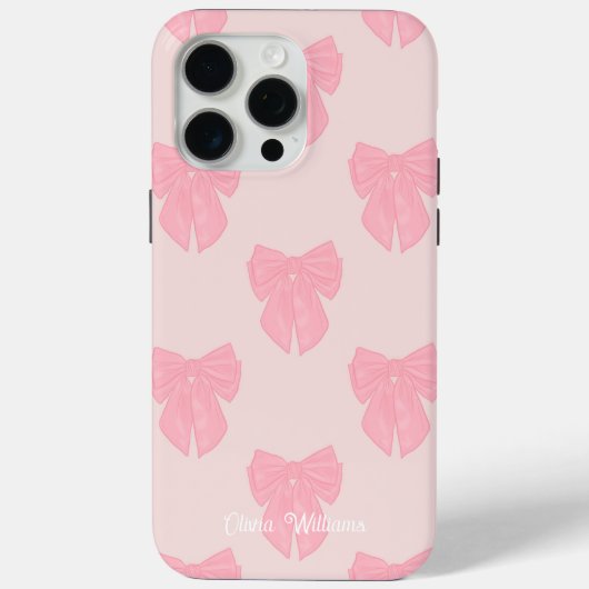 Coques Case-Mate iPhone Coquette Pink Ribbon Bow (Verso)
